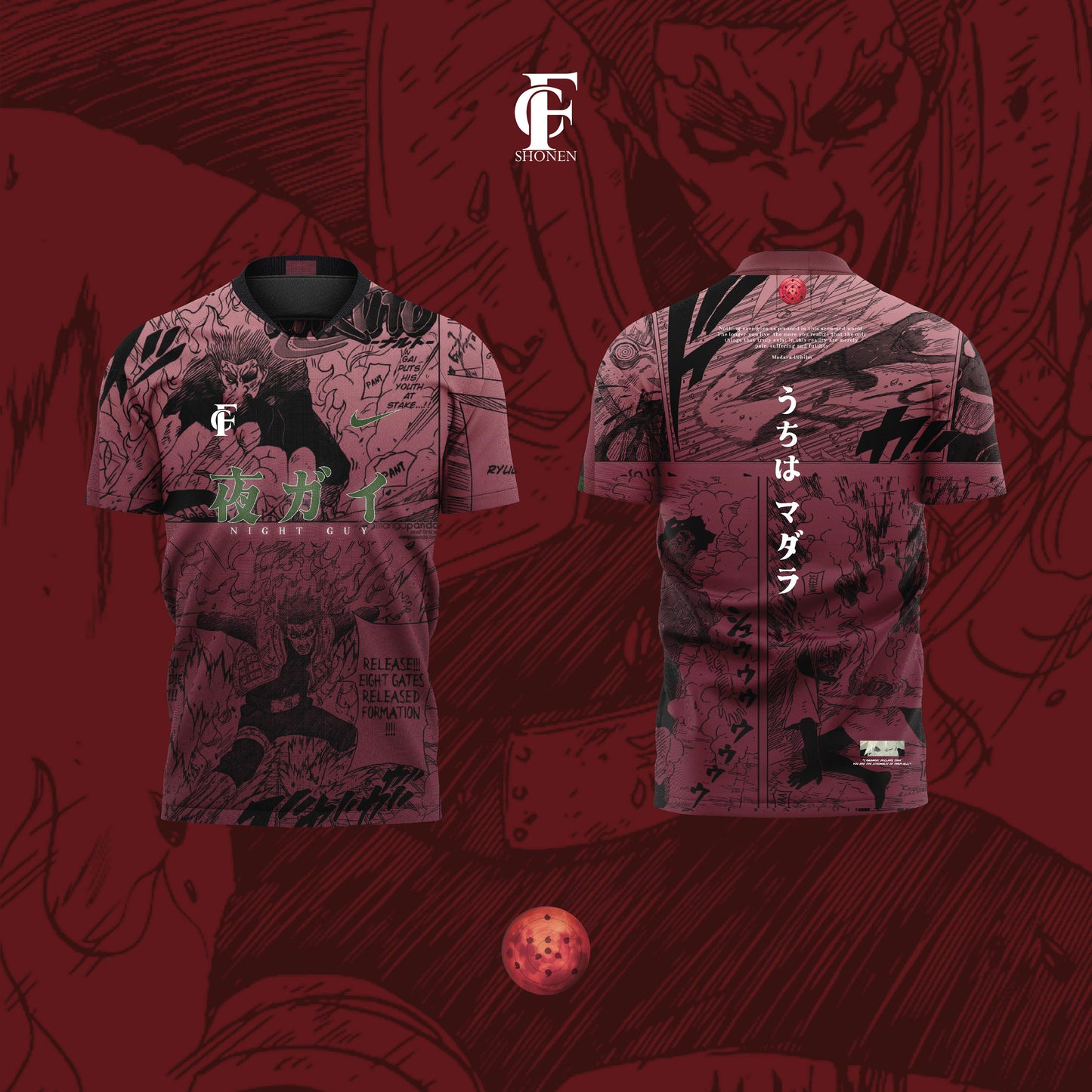 Might Guy vs Madara Jersey - Epic Ninja Battle Gear
